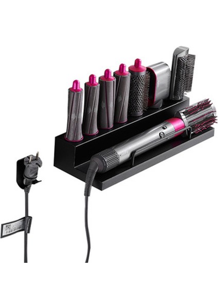 C Tarzı Sürgülü Duvara Monte Kurutma Makinesi Saç Bigudi Depolama Rafı Uygun Dyson Airwrap Gerekli Banyo Rafı Saç Bakımı Alet Saklama Kutusu (Yurt Dışından) indirimleri