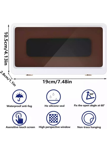 Bir Stil Banyo Cep Telefonu Standı Su Geçirmez Kutu Deliksiz Kurulum Cep Telefonu Saklama Kutusu Kendinden Yapışkanlı Duş Aksesuarları (Yurt Dışından)