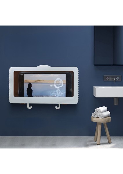 Bir Stil Banyo Cep Telefonu Standı Su Geçirmez Kutu Deliksiz Kurulum Cep Telefonu Saklama Kutusu Kendinden Yapışkanlı Duş Aksesuarları (Yurt Dışından) fiyatları