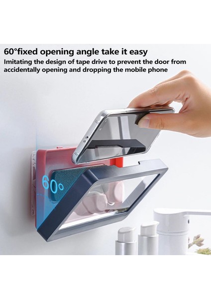 Bir Stil Banyo Cep Telefonu Standı Su Geçirmez Kutu Deliksiz Kurulum Cep Telefonu Saklama Kutusu Kendinden Yapışkanlı Duş Aksesuarları (Yurt Dışından) fırsatları