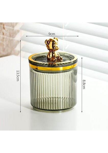 B2 Tarzı 13.5x8.8x8.5cm Lüks Ayı Pamuk Ped Organizatör Banyo Saklama Kutusu Pamuklu Çubukla Kürdan Kozmetik Takı Makyaj Çıkarıcı Ped Konteyner (Yurt Dışından)