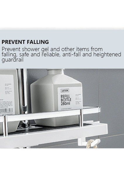 Beyaz Stil M Boyutu Duş Depolama Tutucu Banyo Raf Direği Raflar Şampuan Tepsisi Standı Hiçbir Sondaj Kaldırma Çubuğu Duş Başlığı Tutucu Raf Organizatör (Yurt Dışından) fırsatları