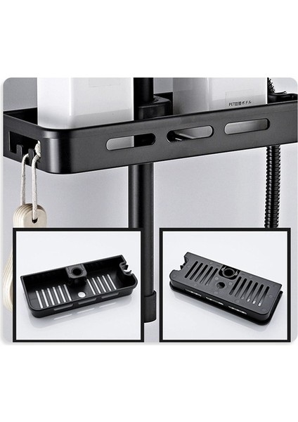 Beyaz Stil M Boyutu Duş Depolama Tutucu Banyo Raf Direği Raflar Şampuan Tepsisi Standı Hiçbir Sondaj Kaldırma Çubuğu Duş Başlığı Tutucu Raf Organizatör (Yurt Dışından) indirimleri