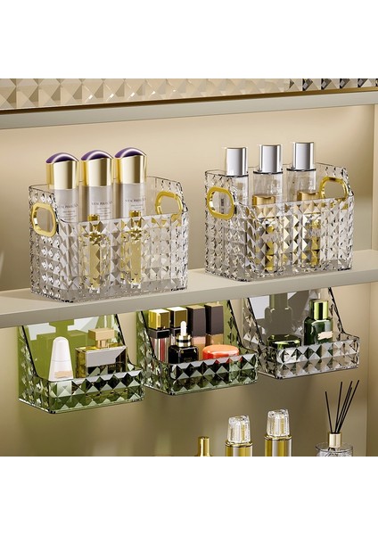 0211-2 Tarzı Lüks Makyaj Organizatör Kutusu Temizle Kozmetik Saklama Kutusu Masaüstü Dresser Organizatör Banyo Duvar Rafları Organizadoe De Maquillaje (Yurt Dışından) modelleri