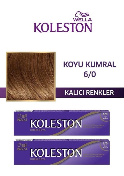 Wella Koleston Koleston Tüp Boya 50 ml No: 6.0-Koyu Kumral X2