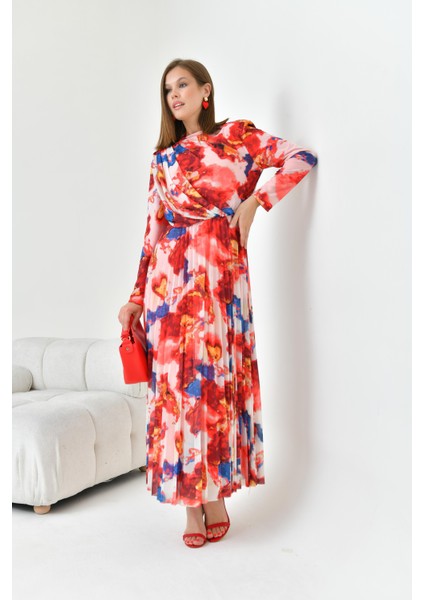 Kadın Desenli Elbise Mercan fiyatları