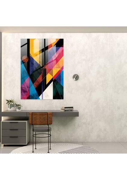 Süprematizm Geometrik Şekiller Cam Baskı - Modern Sanat Duvar Dekorasyonu Cam Tablo 30 x 45 cm fiyatları