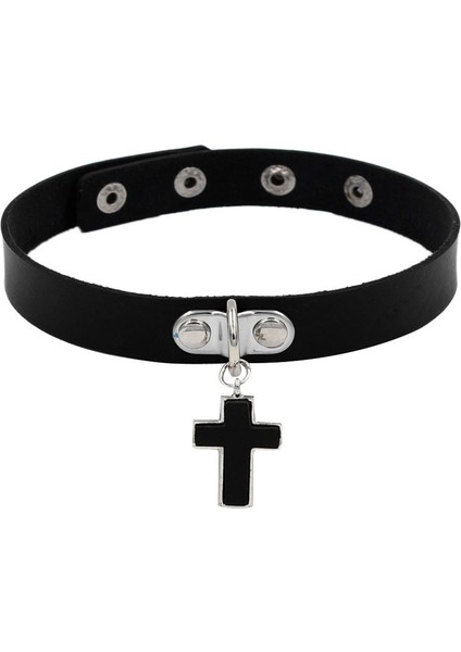 No.6 Boyutu Yeni Gotik Punk Deri Gerdanlık Kolye Kadın Gençler Kızlar Için Perçin Kalp Çapraz Yaka Kolye Kaya Moda Takı Hediyeler (Yurt Dışından) fırsatları