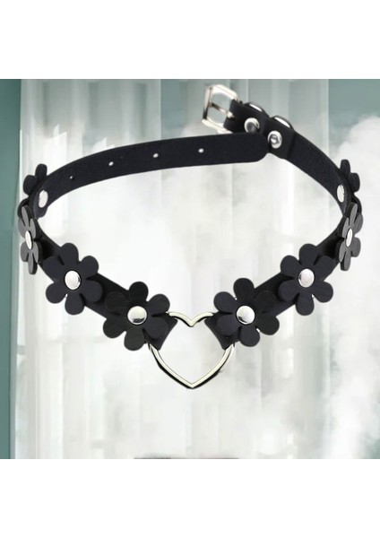 XQ-152 Koyu Goth Tarzı Abartılı Prenses Yaka Gotik Aksesuarlar Siyah Deri Dantel Gerdanlık Vintage Lolita Kolye Estetik Zincir (Yurt Dışından)
