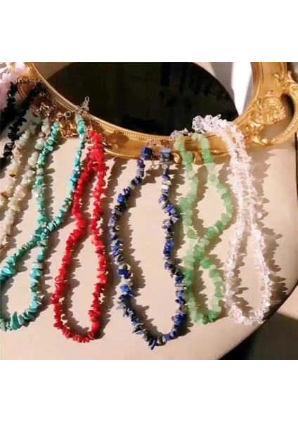 Akuamarin Bohem Kristal Kolye Şifa Doğal Taş Gerdanlık Kolye Kadınlar Için Düzensiz Boncuk Ametist Pembe Kuvars Lapis H123 (Yurt Dışından) indirimleri
