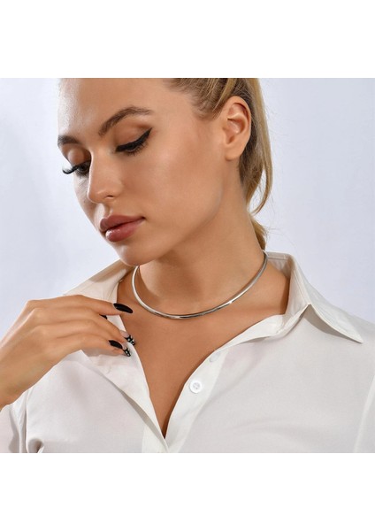 Altın 2022 Yeni Bakır Boru Metal Yaka Bayan Kolye Kleopatra Takı Gerdanlık Yaka Moda Etty (Yurt Dışından) modelleri