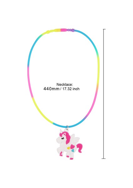 STIL20 1 Adet En Çok Satan Çocuk Takı Pvc Unicorn Bebek Gökkuşağı Kolye Silikon Yaka Karikatür Kolye Kolye (Yurt Dışından)