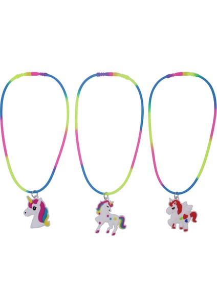 STIL20 1 Adet En Çok Satan Çocuk Takı Pvc Unicorn Bebek Gökkuşağı Kolye Silikon Yaka Karikatür Kolye Kolye (Yurt Dışından)