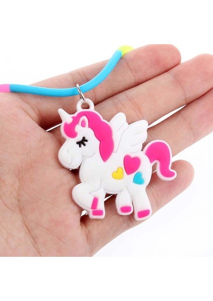 STIL20 1 Adet En Çok Satan Çocuk Takı Pvc Unicorn Bebek Gökkuşağı Kolye Silikon Yaka Karikatür Kolye Kolye (Yurt Dışından)