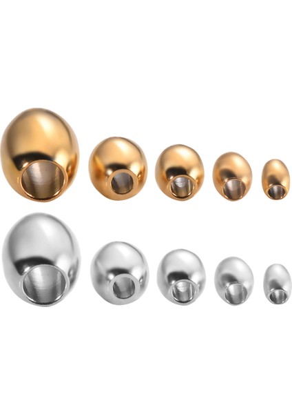 8X10 Tarzı Altın Lot Paslanmaz Çelik Oval Spacer Boncuk Metal Gevşek Boncuk Dıy Bilezik Kolye Takı Yapımı Aksesuarları Bulgular (Yurt Dışından) fırsatları