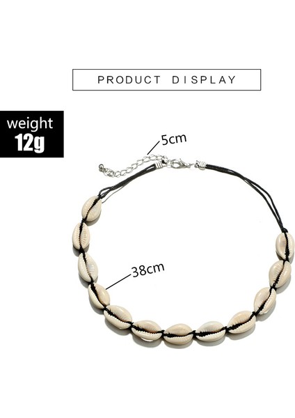 BB073 2021 Bohem Tarzı Kolye Kadın El Yapımı Siyah Kolye Doğal Kabuk Kolye Retro Moda Yaz Plaj Takı Takı (Yurt Dışından) indirimleri