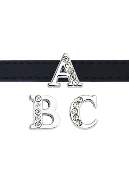 x 1 Adet A-Z 8mm Yarım Kristal Slayt Harfler Charms Bilezik Yapımı Için Alfabe Dıy Bileklik Pet Yaka Anahtarlık Kadın Erkek Takı (Yurt Dışından) indirimleri