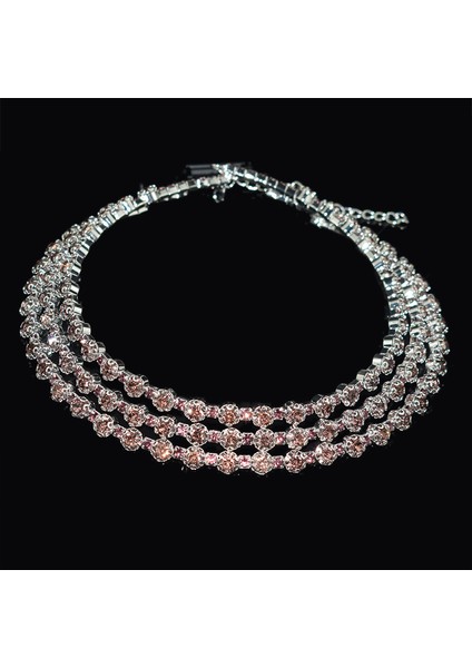 3sıra-Gümüş-Takım Elbise Rhinestone Gerdanlık Kolye Tork Yaka Kadın Bildirimi Basit Açık Yaka Kolye Bayanlar Parti Punk Kristal Kolye (Yurt Dışından) indirimleri