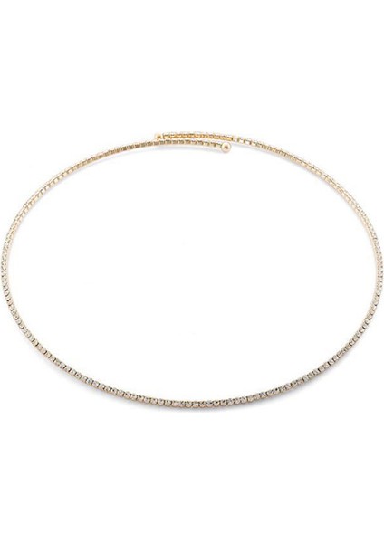 Altın Karopel Moda Basit Taklidi Yuvarlak Buzlu-Out-Kolye Kadınlar Için Altın Renk Boyun Gerdanlık Parti Takı Hediye (Yurt Dışından)