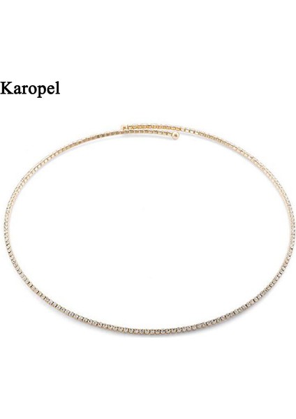 Altın Karopel Moda Basit Taklidi Yuvarlak Buzlu-Out-Kolye Kadınlar Için Altın Renk Boyun Gerdanlık Parti Takı Hediye (Yurt Dışından) modelleri