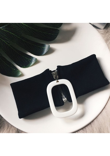 No.2 Boyutu Sonbahar ve Kış Boyun Zinciriavrupa ve Amerikan Moda Kısa Kolye Kolay Düğme Fermuarlı Pamuk Ipliği Streç Yakakadınlar (Yurt Dışından) modelleri