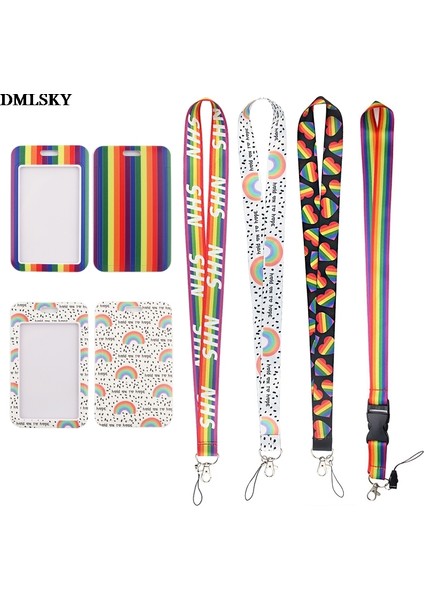 No.7 Boyutu MD138 Dmlsky Gökkuşağı Tarzı Kart Sahipleri Kılıf Telefon Anahtar Rozeti Kamera USB Tutucular Boyun Halat Eşcinsel Aşk Ipi Anahtarlık ile (Yurt Dışından)