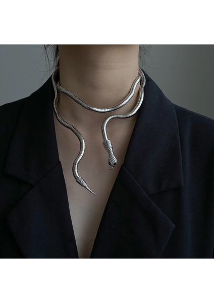 Siyah Vintage Çok Katmanlı Alaşım Metal Altın Renk Zincir Yılan Kolye Kadın Erkek Punk Bildirimi Kolye Moda Yaka (Yurt Dışından) fiyatları