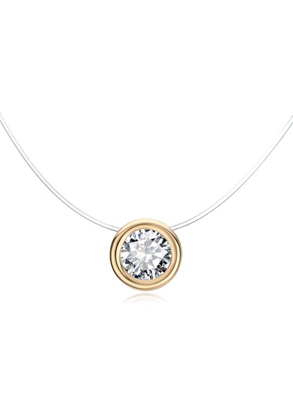 Beyaz Moda Kübik Zirkonya Kolye Öğe Görünmez Balık Hattı Chokers Kolye Kadınlar Için Düğün Hediyesi Takı Yeni Yıl Hediyesi (Yurt Dışından)