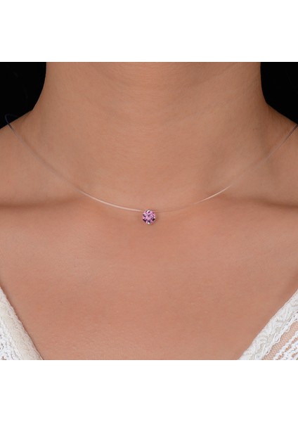 Beyaz Moda Kübik Zirkonya Kolye Öğe Görünmez Balık Hattı Chokers Kolye Kadınlar Için Düğün Hediyesi Takı Yeni Yıl Hediyesi (Yurt Dışından) fırsatları