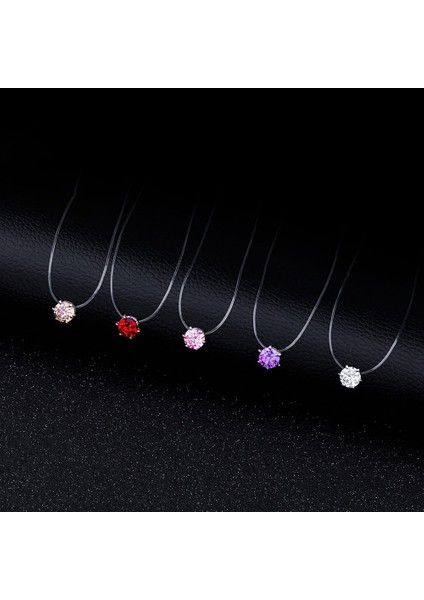 Beyaz Moda Kübik Zirkonya Kolye Öğe Görünmez Balık Hattı Chokers Kolye Kadınlar Için Düğün Hediyesi Takı Yeni Yıl Hediyesi (Yurt Dışından) indirimleri