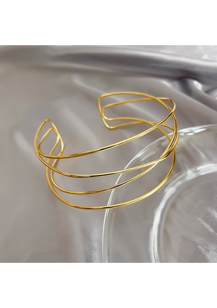 X861-4 Unk Altın Gümüş Renk Tork Gerdanlık Kolye Kadınlar Için Geometrik Metal Yaka Gerdanlık Moda Bildirimi Kolye Collier (Yurt Dışından) fırsatları