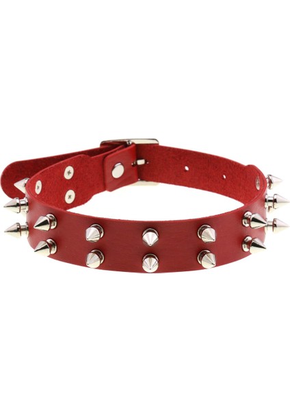 Kare-Kırmızı Dıezı Erkekler Harajuku Kırmızı Pu Deri Kolye Gerdanlık Kadın Bayanlar Punk Gotik Vintage Bildirimi Yaka Kolye Kolye Yeni Takı (Yurt Dışından) fırsatları