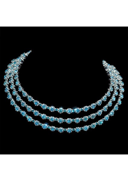 3sıra-Siyah Moda Takı Aksesuarları Lüks Rhinestone Satır Redblueyellow Gerdanlık Kolye Kadınlar Için Mizaç Yaka Kolye Hediye (Yurt Dışından) fiyatları