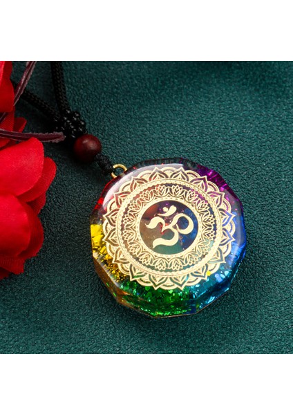AN168-1 Orgonit Sri Yantra Chakela Enerji Kolye Om Meditasyon Gökkuşağı Kolye Kristal Kuvars Orgon Yoga Meditasyon Kadın Takı (Yurt Dışından) modelleri