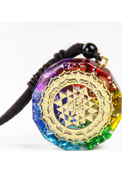 AN168-1 Orgonit Sri Yantra Chakela Enerji Kolye Om Meditasyon Gökkuşağı Kolye Kristal Kuvars Orgon Yoga Meditasyon Kadın Takı (Yurt Dışından) fırsatları