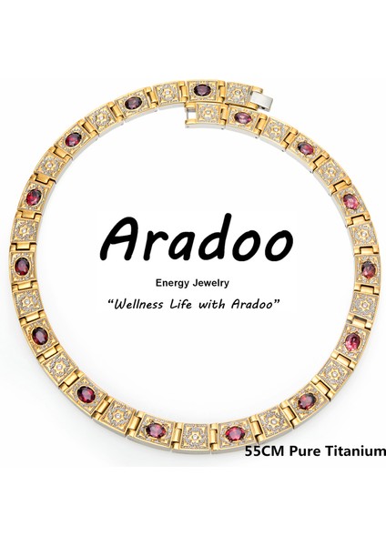 No.10 Boyutu Titanyum Çelik Seramik Enerji Kolye Yaka Germanyum Negatif Iyon Anti-Radyasyon Antioksidan Anti-Yorgunluk Sağlık Kolye (Yurt Dışından)