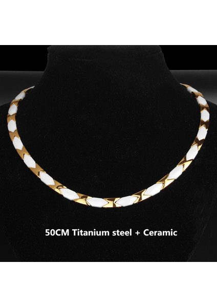 No.10 Boyutu Titanyum Çelik Seramik Enerji Kolye Yaka Germanyum Negatif Iyon Anti-Radyasyon Antioksidan Anti-Yorgunluk Sağlık Kolye (Yurt Dışından) fiyatları