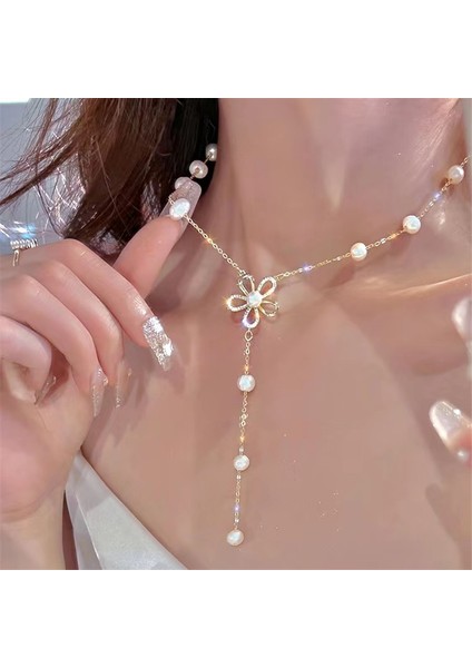 XL223 Freort Klavikula Zinciri Yeni Çiçek Peri Işık Lüks Azınlık Tasarım Mizaç Inci Püskül Kolyetrend Kız Hediyeleri (Yurt Dışından) fiyatları