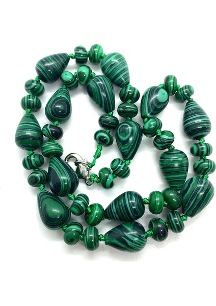 10X14MM Tarzı Malakit Doğal Taş Yarı Değerli Taşlar Damla Boncuk Abaküs Boncuk Bayanlar Kolye Siyah Akik Kolye Yaklaşık 18 Inç (Yurt Dışından)