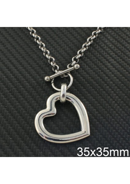 40CM Tarzı Nbjzanah-D Paslanmaz Çelik Takı 2 Renk Yaka Tarzı Moda Kolye Kolye Kalp Kadınlar Için Bijoux En Acier Inoxydable Femme Nbjzanah (Yurt Dışından)