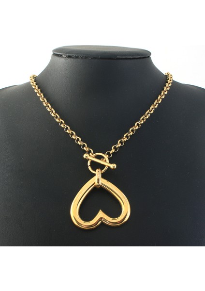 40CM Tarzı Nbjzanah-D Paslanmaz Çelik Takı 2 Renk Yaka Tarzı Moda Kolye Kolye Kalp Kadınlar Için Bijoux En Acier Inoxydable Femme Nbjzanah (Yurt Dışından) modelleri