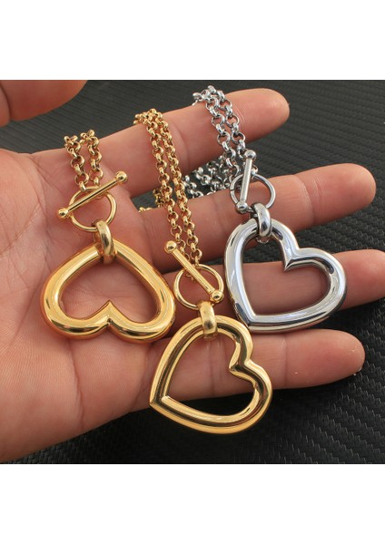 40CM Tarzı Nbjzanah-D Paslanmaz Çelik Takı 2 Renk Yaka Tarzı Moda Kolye Kolye Kalp Kadınlar Için Bijoux En Acier Inoxydable Femme Nbjzanah (Yurt Dışından) indirimleri