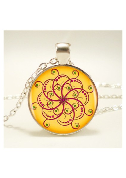 Siyah Stil No.9 Boyutu Budizm Mandala Logo Kolye Kolye Om Yoga Sanat Çakra Kutsal Geometri Kolye Dini Takı Muska Kolye Hz1 (Yurt Dışından)