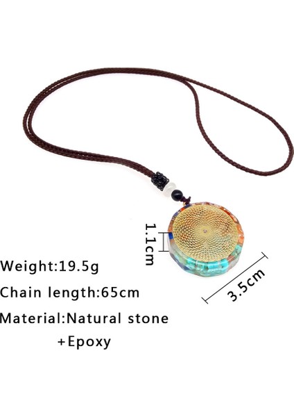65CM Tarzı J Yedi Çakra Kolye Orgonit Meditasyon Reiki Enerji Kolye Orgon Renkli Doğal Taş 7 Çakra Kolye Kolye Takı (Yurt Dışından)