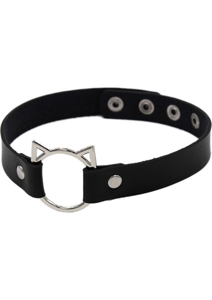 42CM Tarzı No.3 Boyutu Moda Kedi Kulak Pu Deri Gerdanlık Kolye Kadın Tasma Kolye Aksesuarları Punk Harajuku Collier Düğün Gelin Takı Hediye (Yurt Dışından)