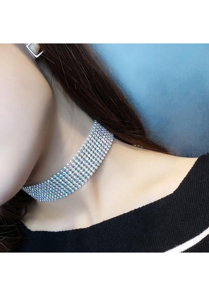 NL16826SV-2 2022 Moda Avrupa Tarzı Kadın Paket Boyun Elemanı Kolye Takı Punk Hip Hop Gerdanlık Kakma Taklidi Yaka Hediye (Yurt Dışından) indirimleri