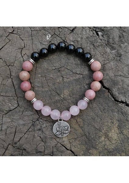 Altın Rengi 8mm Rhodrochrosite, Gül Kuvars Japa Mala Seti, Sıcaklık, Meditasyon Mala, Namaste Yoga Takı, Budist Mala Namaz Boncuk, 108 Mala Boncuk (Yurt Dışından)