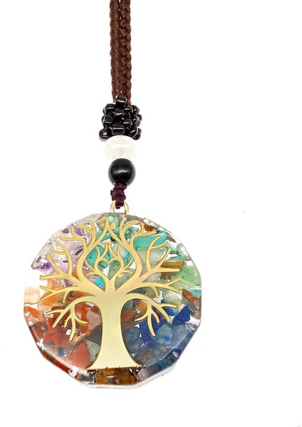 65CM Tarzı K Yedi Çakra Kolye Orgonit Meditasyon Reiki Enerji Kolye Orgon Renkli Doğal Taş 7 Çakra Kolye Kolye Takı (Yurt Dışından)