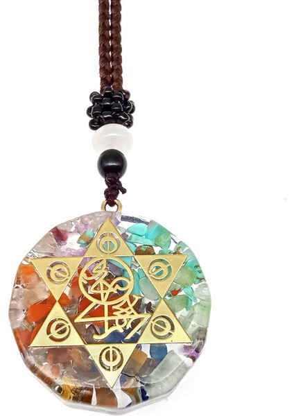 65CM Tarzı No.19 Boyutu Chakela Charm Yedi Çakra Şifa Kolye Kadın Erkek Renkli Doğal Taş Geometrik Kolye Halat Zincir Kolye Moda (Yurt Dışından)