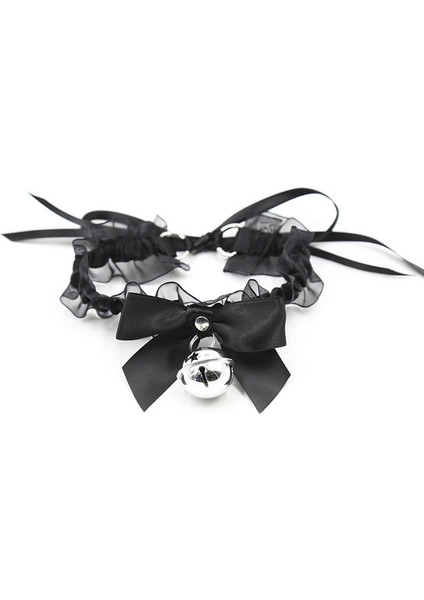Siyah Lolita Fiyonklu Yaka,çanlı Bir Kolye,eğlenceli Yaka,gerdanlık Boyun Zinciri,tasma Yaka Koyu Gotik Kolye Zinciri,cosplay Sahne Malzemeleri (Yurt Dışından)